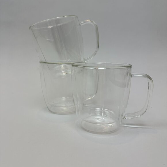 NEW - 3 -ZWILLING J.A. Henckels Sorrento Plus Double-Wall Glass Coffee Mug Set - Picture 7 of 11